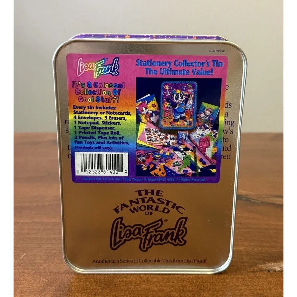 VTG Lisa Frank Stationery Set Collectors Unicorn Rainbow Tin Near Complete Rare